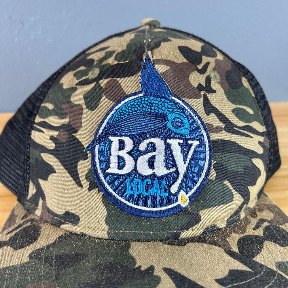 Bay Local Big X Snapback Hat Cap Camo  Embroidery Mesh Back Cotton Blend - Picture 2 of 6